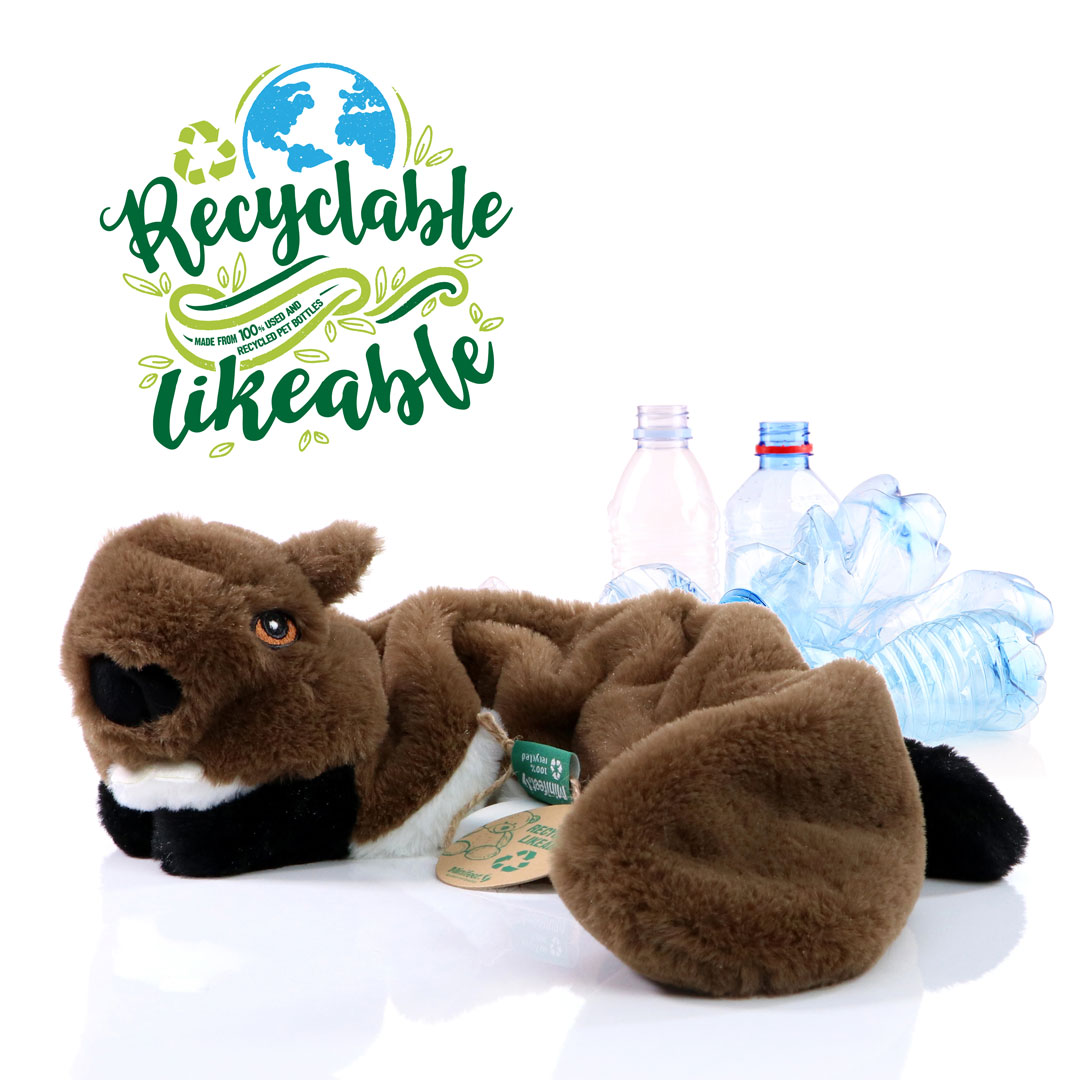M170040-Dog toy RecycleBeaver-brown-one size