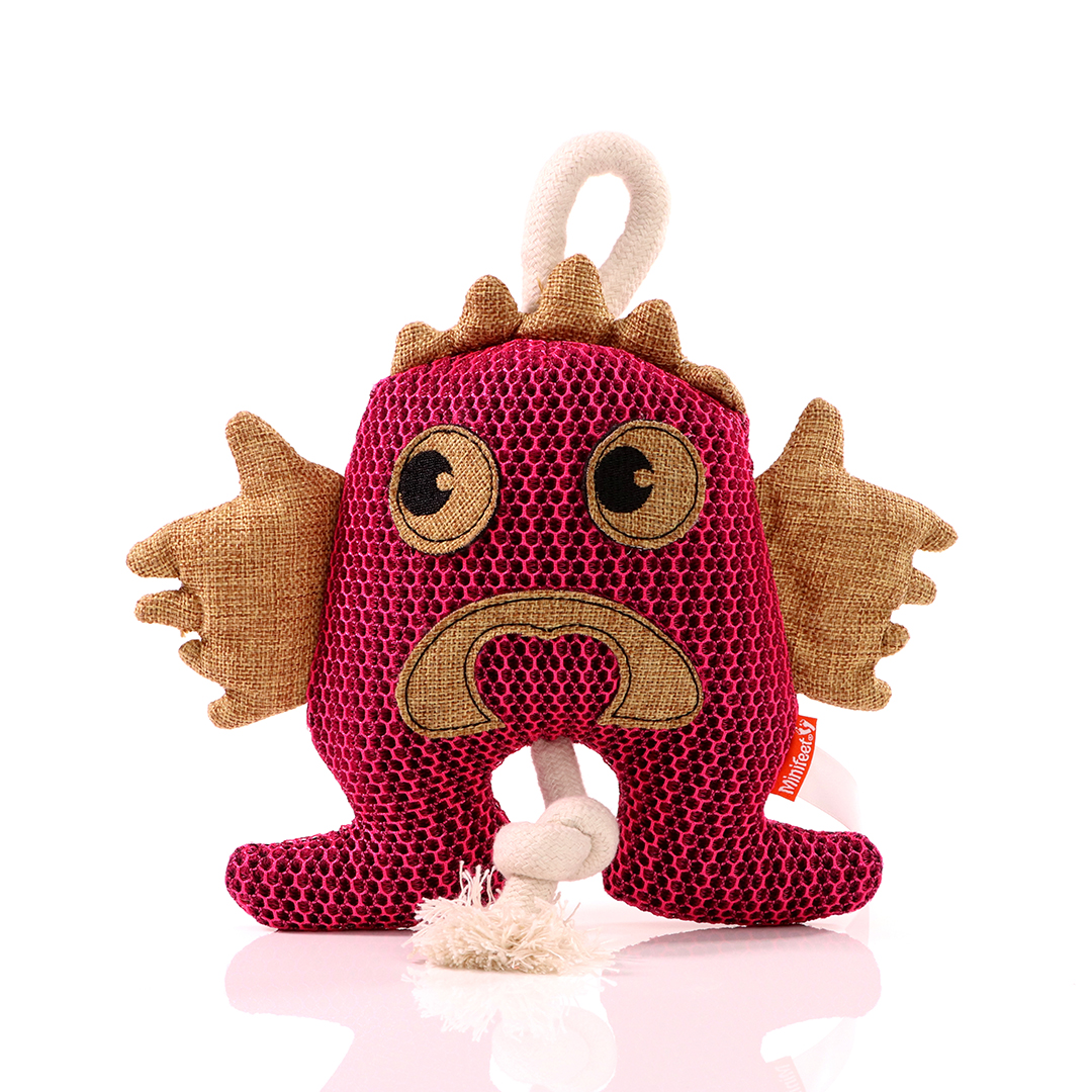 M170032-Dog toy monster-pink-one size