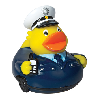 Policeman squeaking duck