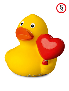 squeaky duck heart balloon