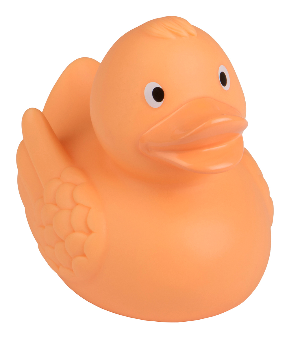 squeaky duck, pastel orange