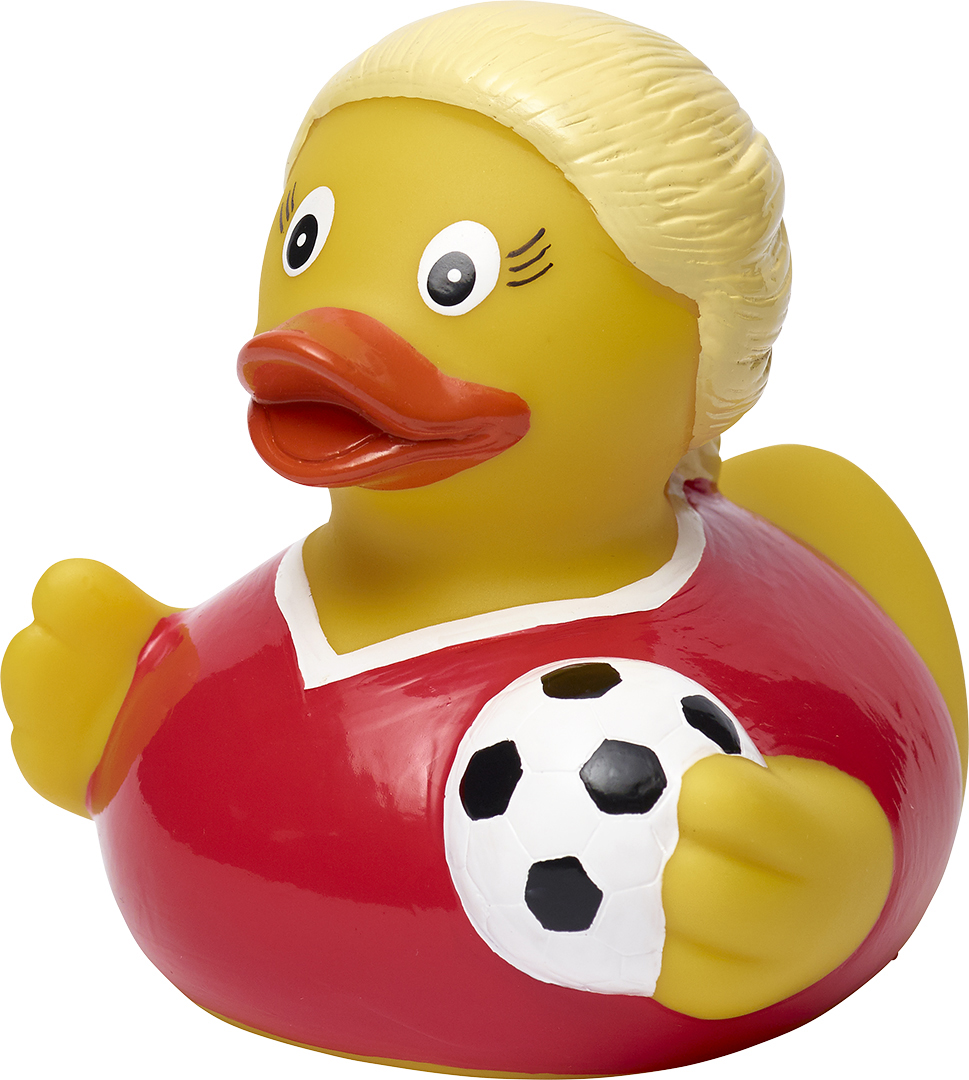 Squeaky duck female footballer