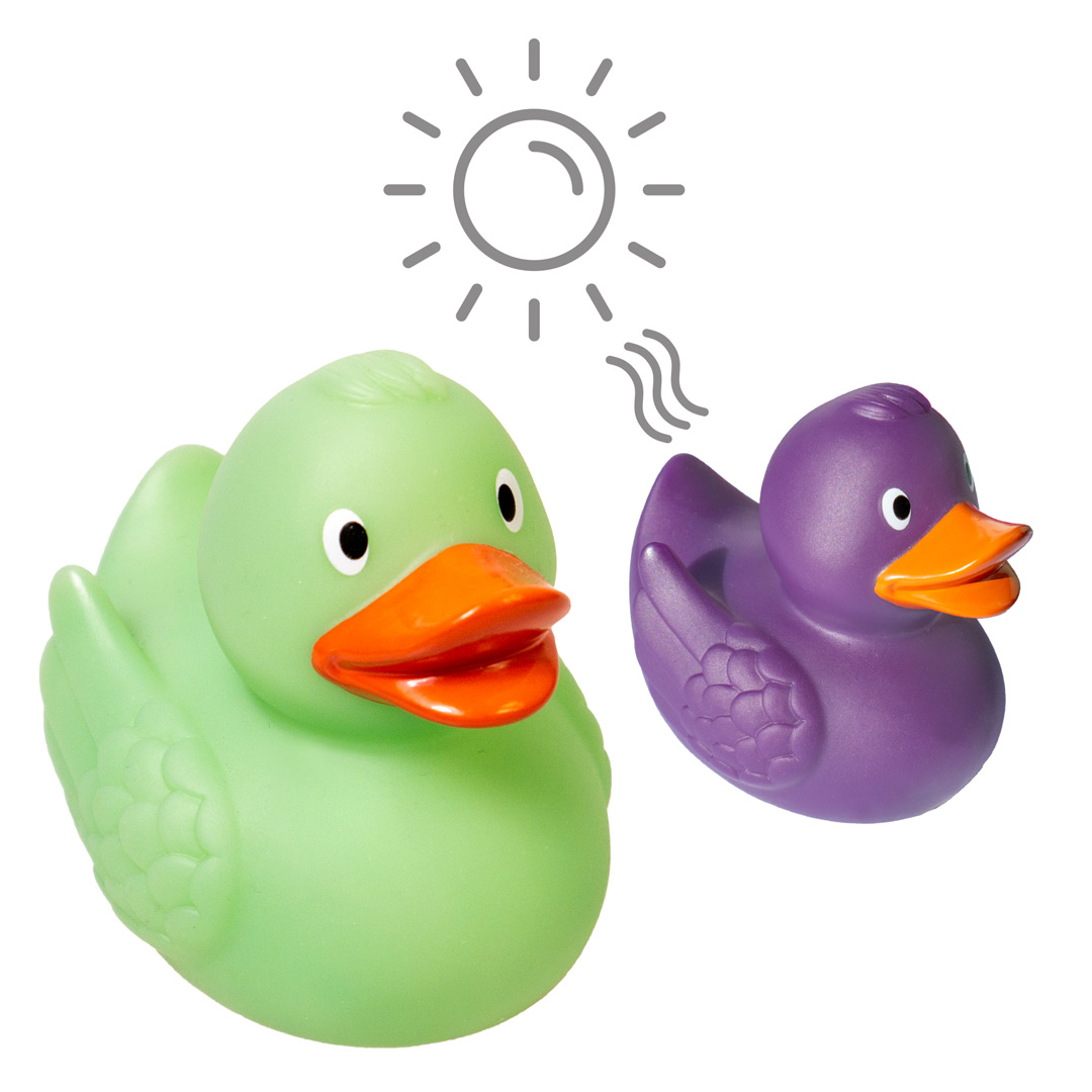 squeaky duck Magic UV colour change green/violet
