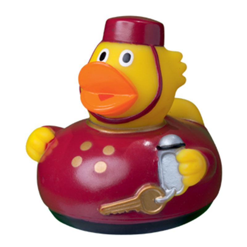 Page boy red squeaking duck