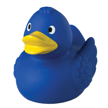 squeaky duck 75mm   blue with yellow beak