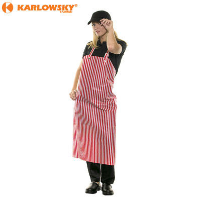 Bib apron - Spain - red/white stripes
