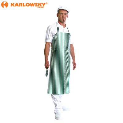 Bib apron - Spain - green/white stripes