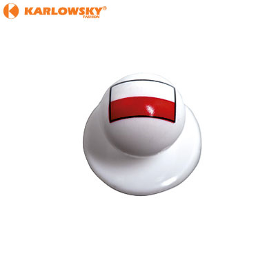 Buttons - Poland - white with Polish flag