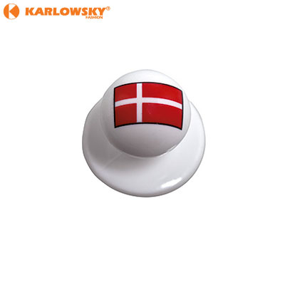 Buttons - Denmark - white with Danish flag