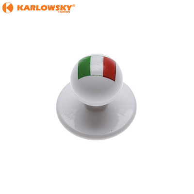 Buttons - Italy - white with Italian flag