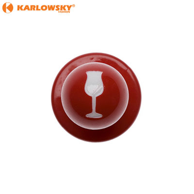 Buttons - Glass - red with glass