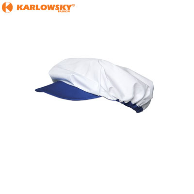 Butchers cap - Nikola - white/blue